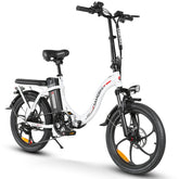 SAMEBIKE CY20-IT Electric Bike - 350W Motor 36V13AH Battery 35KM Range Mechanical Disc Brakes - White